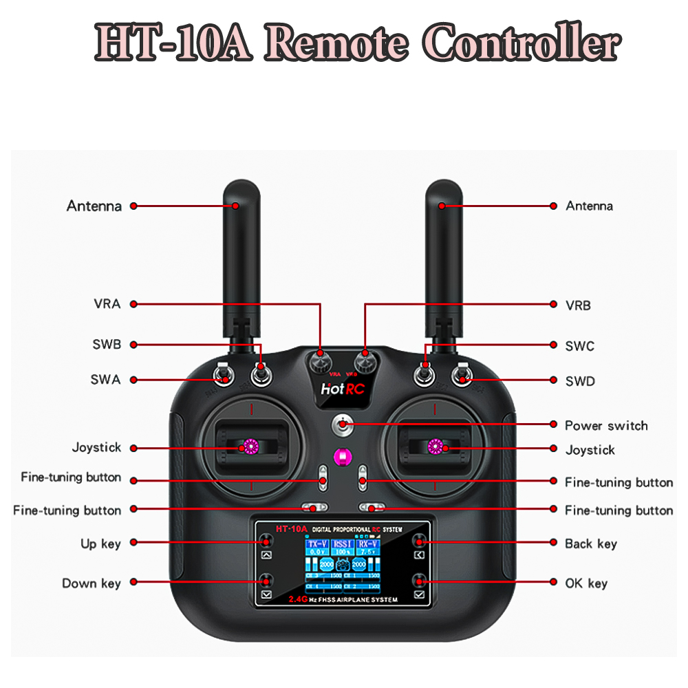 Hotrc HT-10A 2.4G 10CH Transmi - Rc Helicopter Motor recension och pris